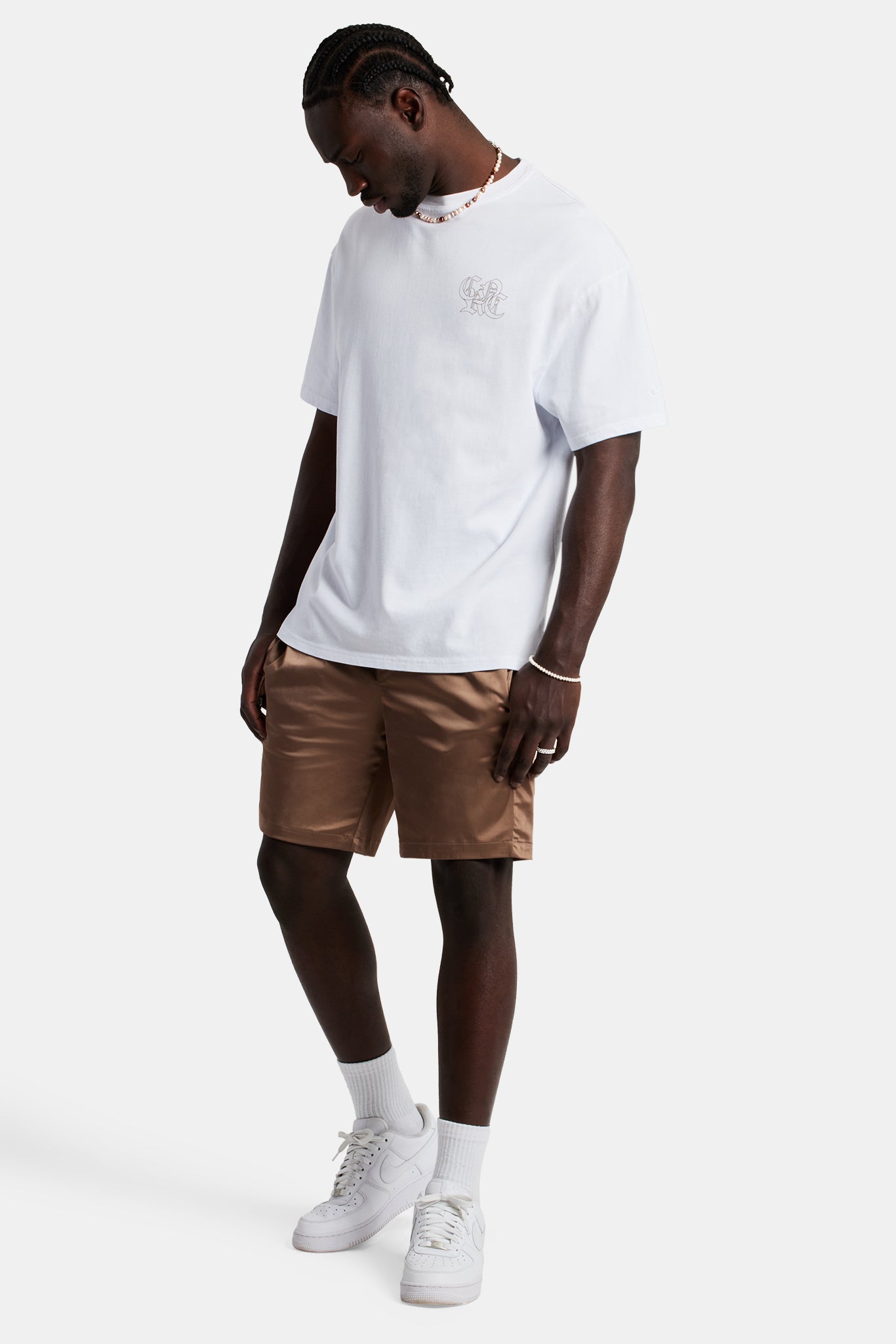 Schwere Satin-Shorts - Kaffee